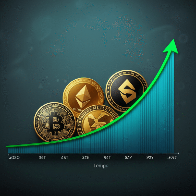 Gráfico mostrando o crescimento do mercado de criptomoedas