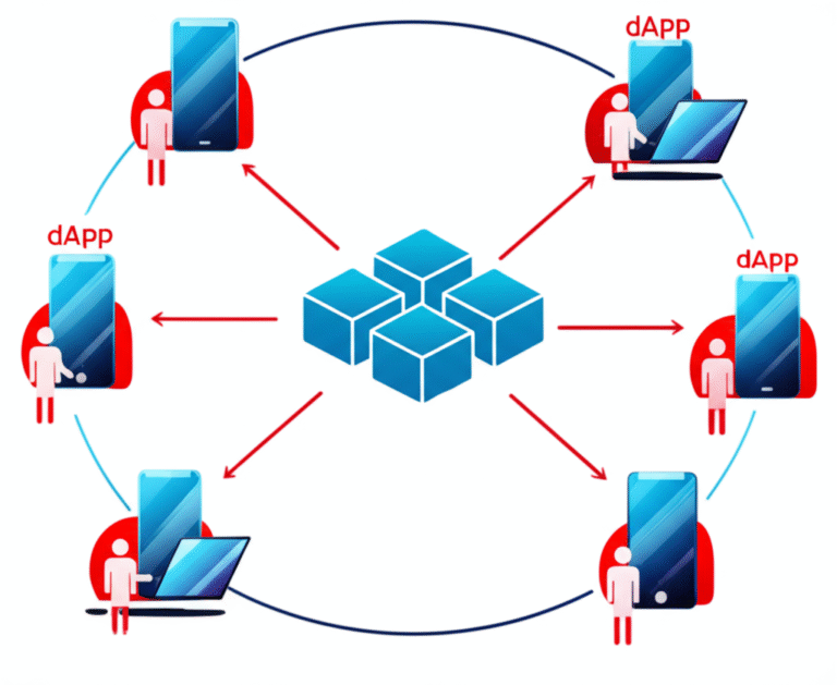 Representação de um aplicativo descentralizado (dApp)