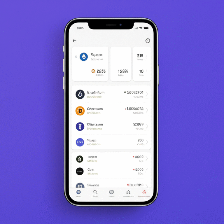 Interface de um aplicativo DeFi (Finanças Descentralizadas)