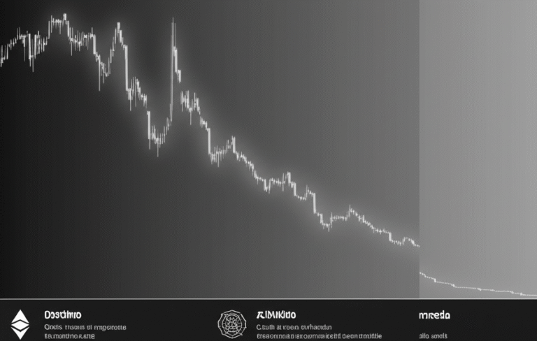 Declínio da Criptomoeda Gráfico mostrando declínio na atividade de uma criptomoeda