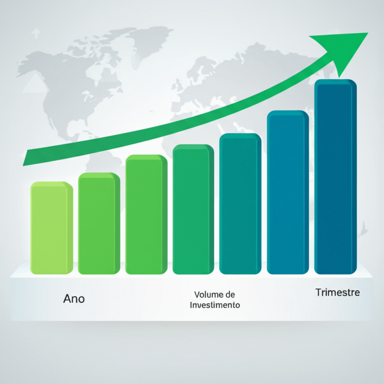 Gráfico mostrando o crescimento do investimento em tokenização imobiliária