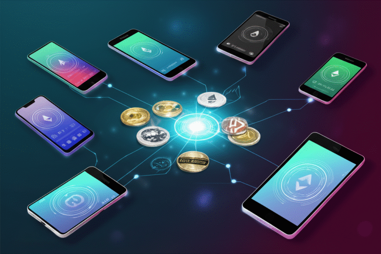 Pagamentos Digitais com Criptomoedas Ilustração de pagamentos digitais com criptomoedas