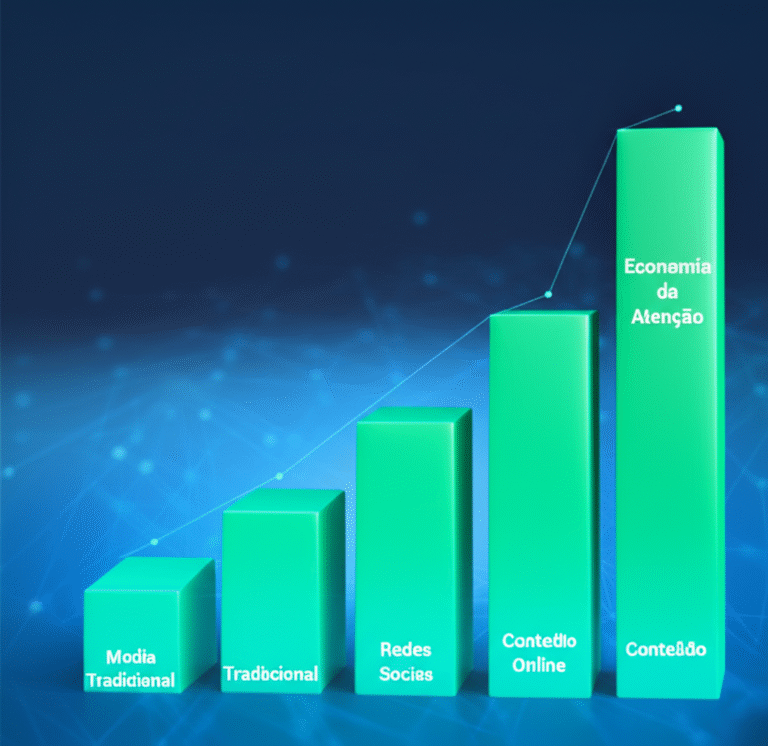 Crescimento da Economia da Atenção Gráfico mostrando o crescimento da economia da atenção