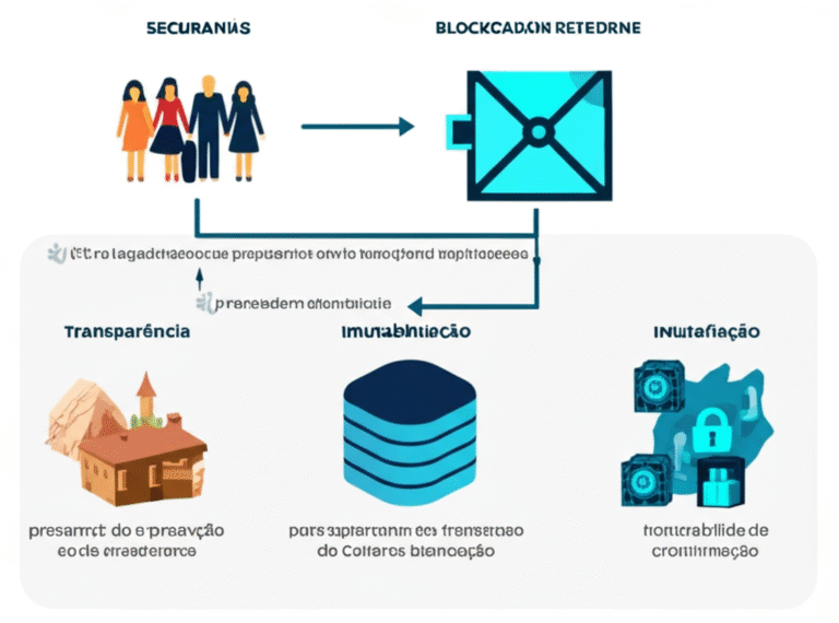 Diagrama mostrando a transferência segura de um NFT familiar através da blockchain.