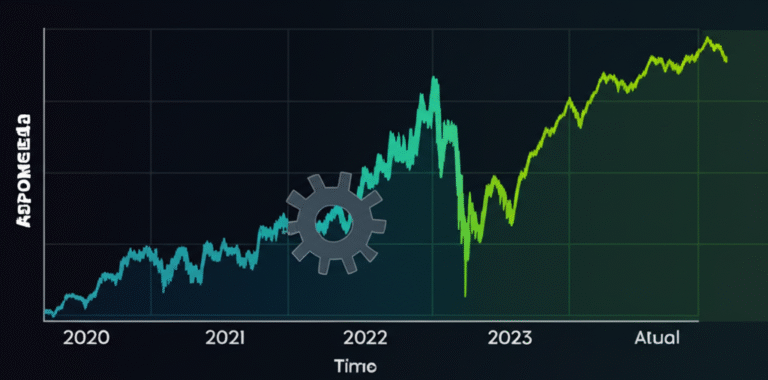 Evolução de um gráfico de criptomoeda.
