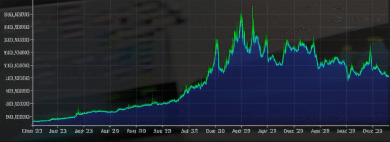 Gráfico mostrando a queda de uma criptomoeda.